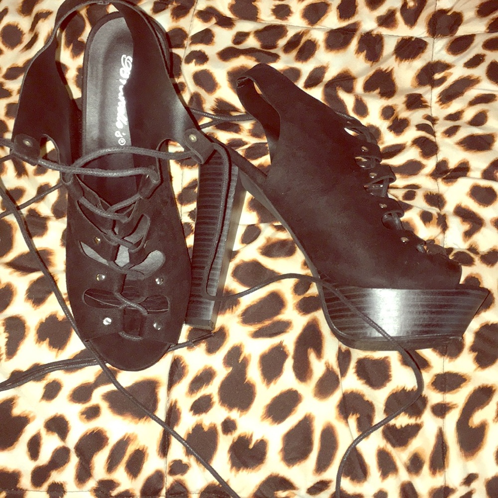 Black Strappy High Heels
